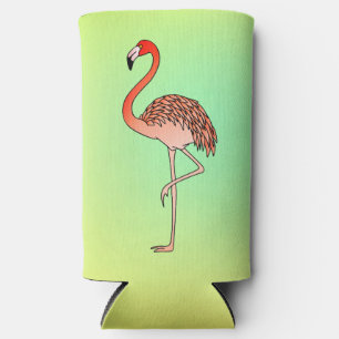 Pink Flamingo Bird Lineart-57567 Seltzer Can Cooler