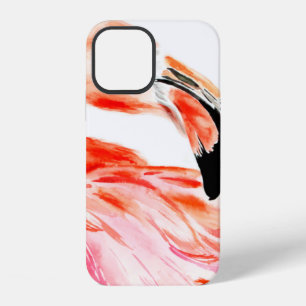 Pink Flamingo bird profile portrait, amazing beaut iPhone 12 Case