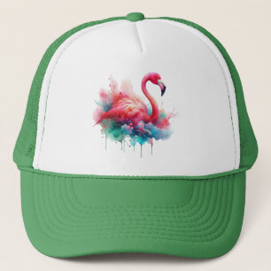 Pink Flamingo Bird Sublimation Trucker Hat