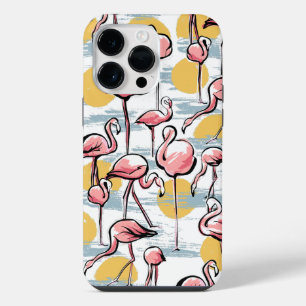 Pink Flamingo birds and sunset Tropical Tango iPhone 14 Pro Max Case