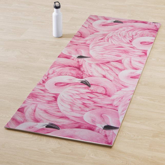 Pink Flamingo Birds Yoga Mat (In Situ)