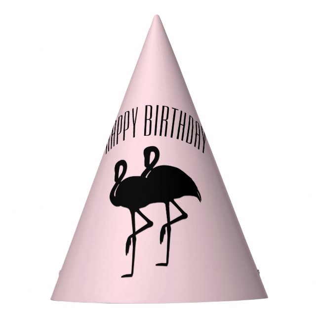 Pink Flamingo Birthday Party Hat (Front)