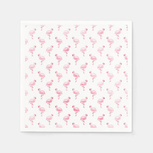 Pink Flamingo Birthday Party Pattern Napkin