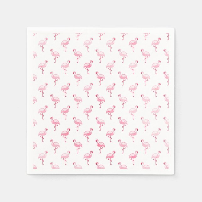 Pink Flamingo Birthday Party Pattern Napkin (Front)