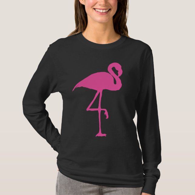 PINK FLAMINGO Black T-shirts TEES (Front)
