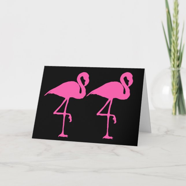 PINK FLAMINGO BLANK INSIDE NOTE CARD (Front)