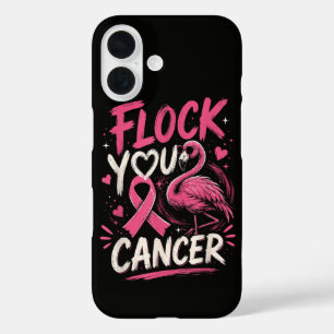 Pink Flamingo Breast Cancer Warrior Support iPhone 16 Case