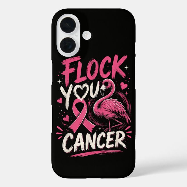 Pink Flamingo Breast Cancer Warrior Support Case-Mate iPhone Case (Back)
