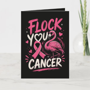 Pink Flamingo Breast Cancer Warrior Support Holiday Card