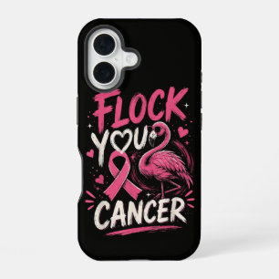 Pink Flamingo Breast Cancer Warrior Support iPhone 16 Case
