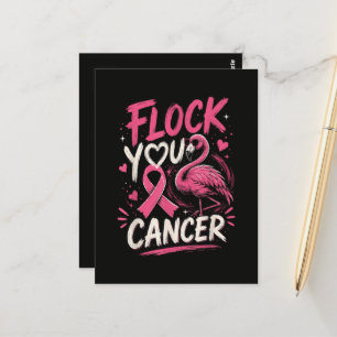 Pink Flamingo Breast Cancer Warrior Support Postcard