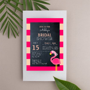Pink Flamingo Bridal Shower Invitation