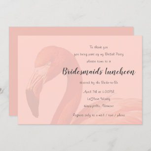 Pink Flamingo Bridesmaids Luncheon Invitation