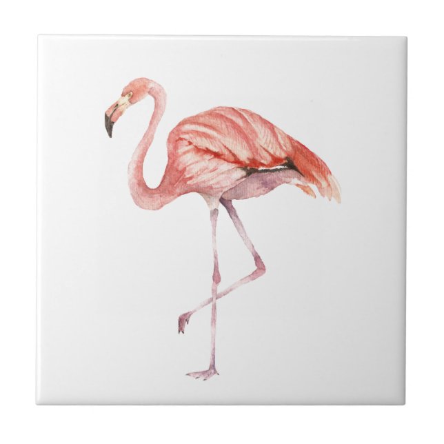 Pink Flamingo Ceramic Tile (Front)