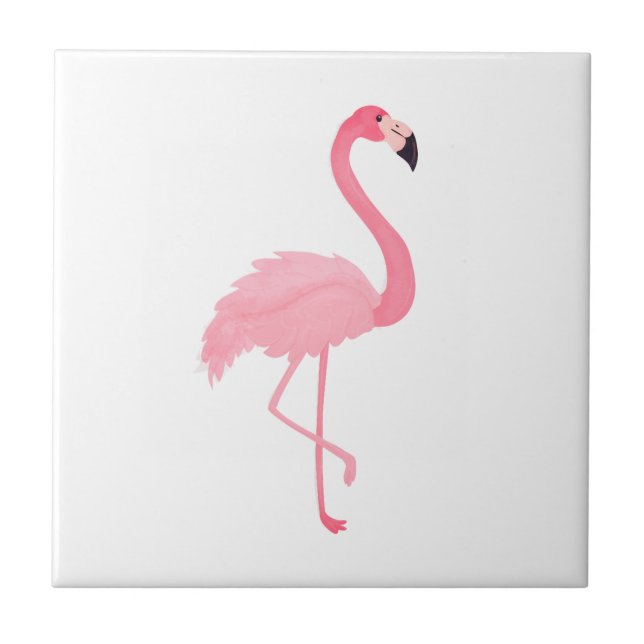 Pink Flamingo Ceramic Tile (Front)