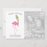 Pink Flamingo Christmas Card