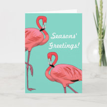 Pink Flamingo Christmas Seasons Greetings
