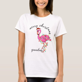 Pink Flamingo Christmas Shirt for Women