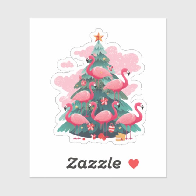 PINK FLAMINGO CHRISTMAS TREE  (Sheet)