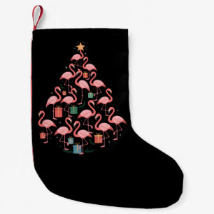 Pink Flamingo Christmas Tree Flamingos Holiday Small Christmas Stocking