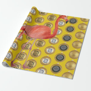PINK FLAMINGO Christmas wrapping paper