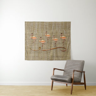 Pink Flamingo Cloud Tapestry