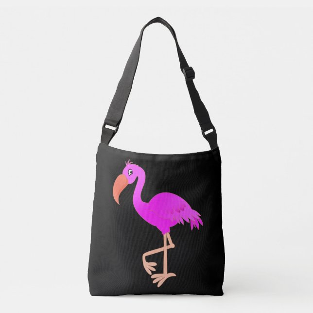 Pink Flamingo Crossbody Bag Custom Colours (Front)