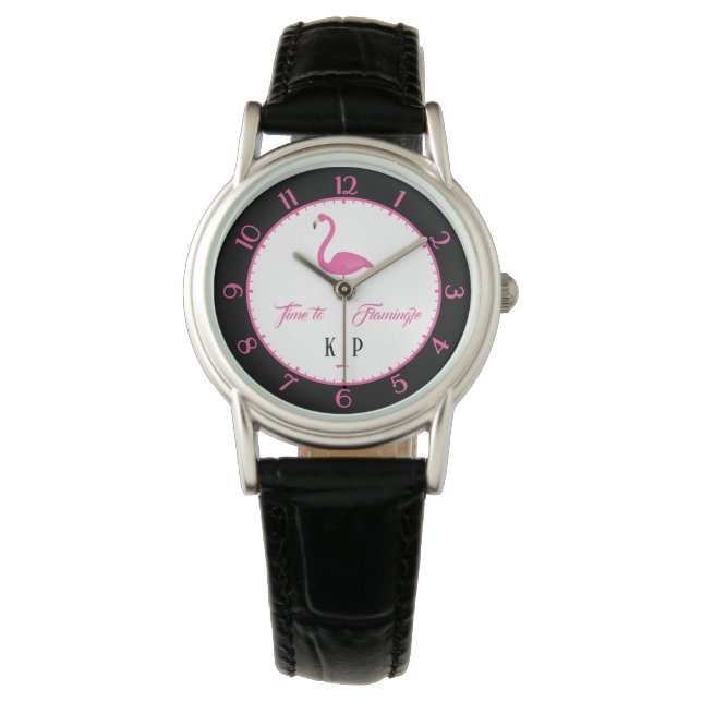 Pink Flamingo Custom Classic Watch (Front)
