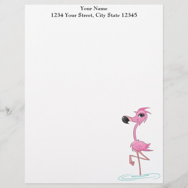 Pink Flamingo Customised letterhead (Front)