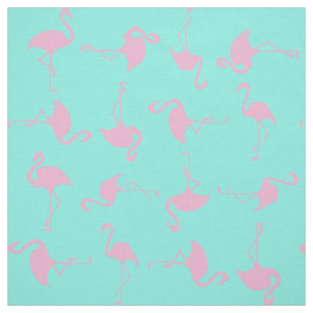 Pink Flamingo Cute Tropical Print Fabric (Swatch)