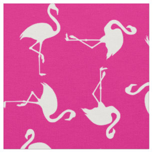 Pink Flamingo Cute Tropical Print Fabric
