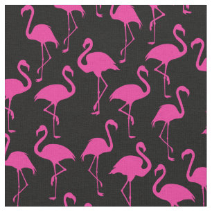 Pink Flamingo Cute Tropical Print Fabric
