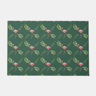 Pink Flamingo Dark Green  Floormat Doormat