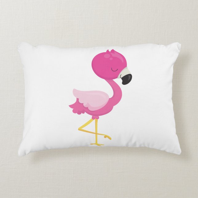 Pink Flamingo Decorative Cushion (Front)