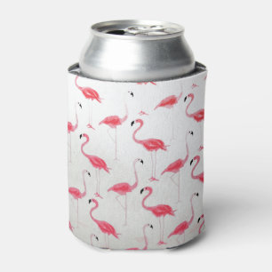 Pink Flamingo Drawing Flamingo Artist Pink White  Can Cooler