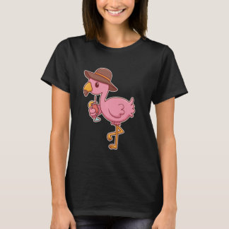 Pink  Flamingo Drinking Cocktail T-Shirt