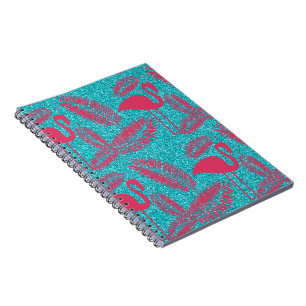 Pink Flamingo Exotic Birds Lover Palm Leaves Notebook