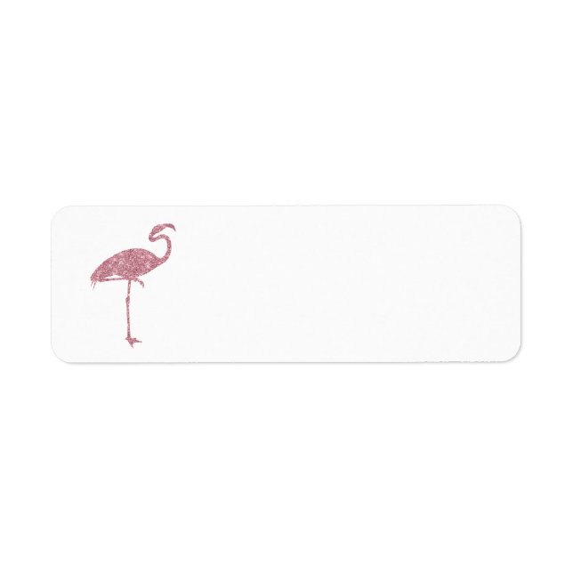 Pink Flamingo Faux Glitter Flamingos Tropical Return Address Label (Front)