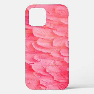 Pink Flamingo Feathersflamingo,feather,pink,textur iPhone 12 Case