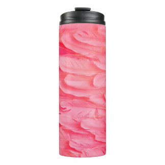 Pink Flamingo Feathersflamingo,feather,pink,textur Thermal Tumbler