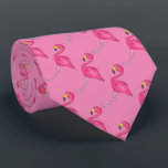 Pink Flamingo Flamingoes Tropical Bird Birds Tie<br><div class="desc">Features an original marker illustration of a pink flamingo!</div>