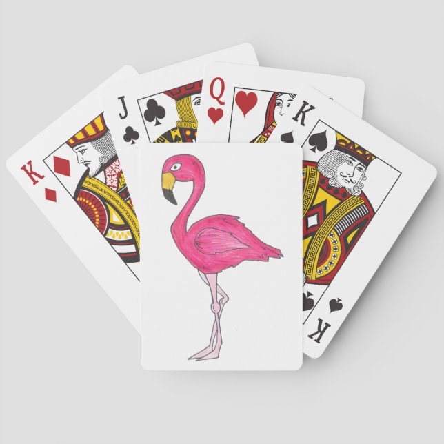 Pink Flamingo Flamingos Tropical Bird Playing Card (Back)