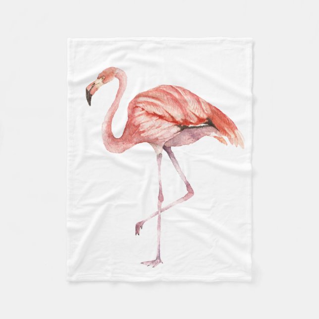 Pink Flamingo Fleece Blanket (Front)