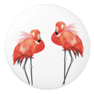 Pink Flamingo Florida Home Decor Ceramic Knob