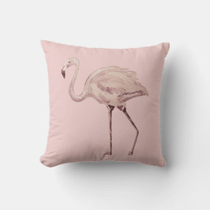 Pink Flamingo Florida Outdoor Throw Pillow