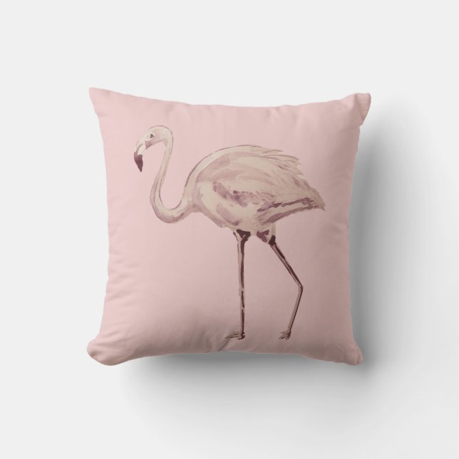 Pink Flamingo Florida Outdoor Throw Pillow (Front)