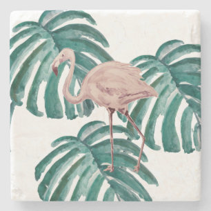 Pink Flamingo Florida Outdoor Throw Pillow Stone Coaster
