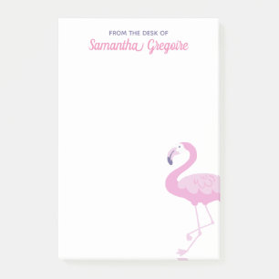 Pink Flamingo From the Office Desk Of Post-it Notes