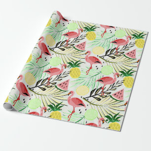 Pink Flamingo, fruit Wrapping Paper