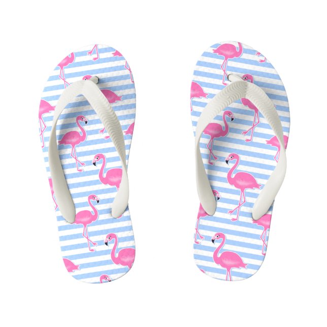 Pink Flamingo Fun Pattern Kid's Thongs (Footbed)